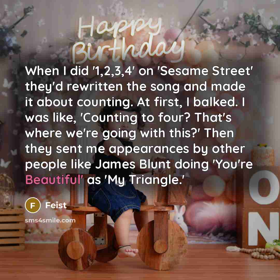 “When I did '1,2,3,4' on 'Sesame Street' they'd rewritten the…” quote by Feist