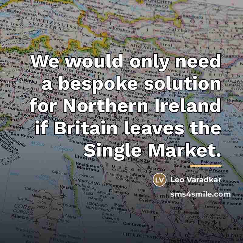 “We would only need a bespoke solution for Northern Ireland…” quote by Leo Varadkar