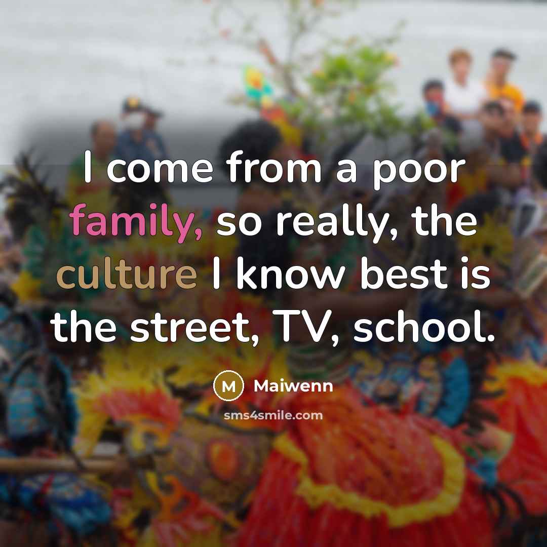 “I come from a poor family, so really, the culture…” quote by Maiwenn