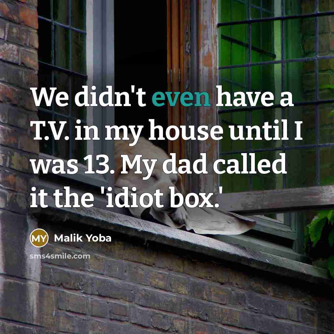 “We didn't even have a T.V. in my house until…” quote by Malik Yoba