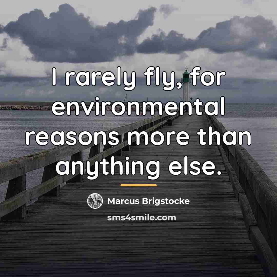 “I rarely fly, for environmental reasons more than anything else.…” quote by Marcus Brigstocke