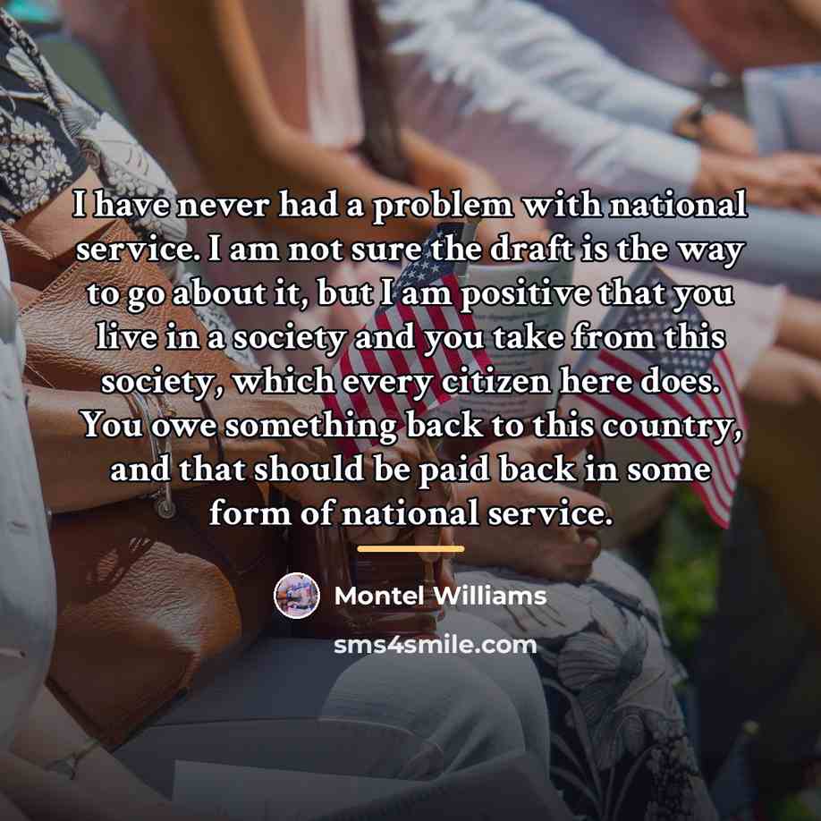“I have never had a problem with national service. I…” quote by Montel Williams