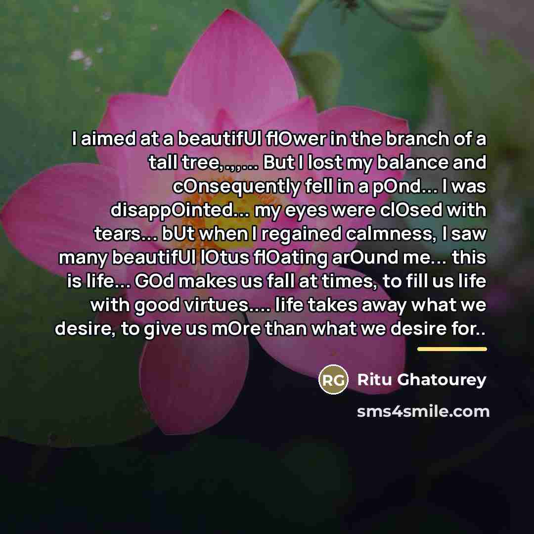 “I aimed at a beautifUl flOwer in the branch of…” quote by Ritu Ghatourey