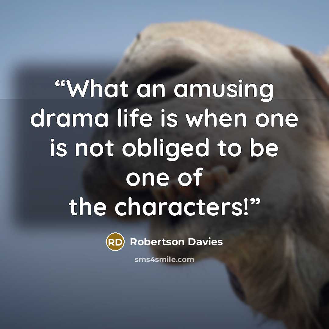 “What an amusing drama life is when one is not obliged to be one of the characters!” quote by Robertson Davies