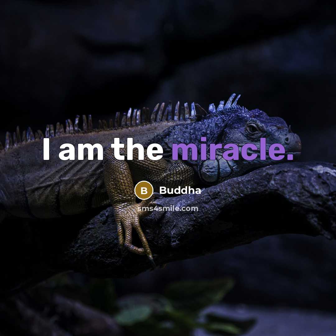 “I am the miracle.” quote by Buddha