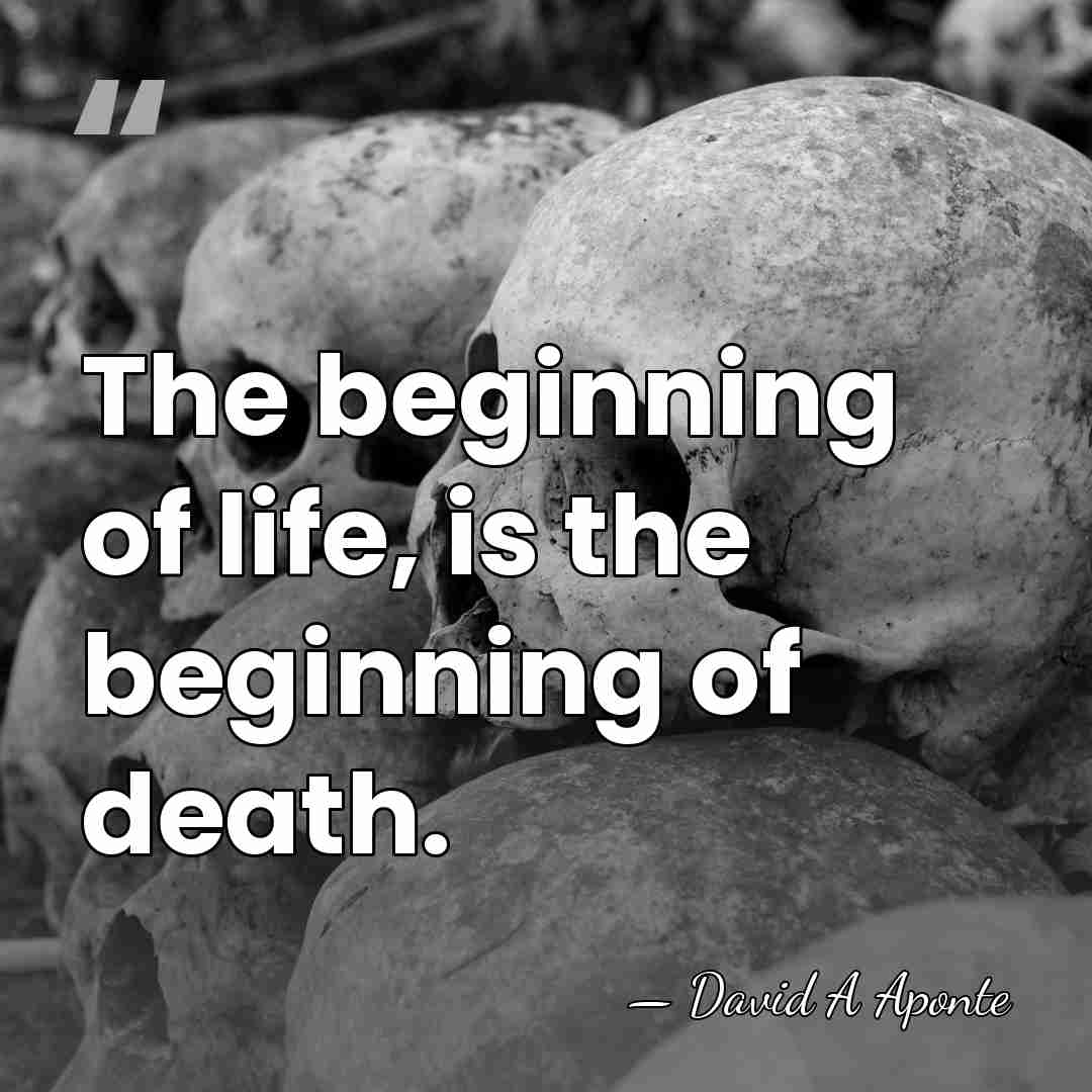 The beginning of life, is the beginning of death. - David A Aponte