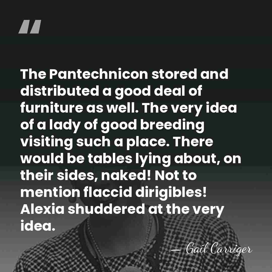 The Pantechnicon stored and distributed a good deal of furniture as well.&hellip; - Gail Carriger