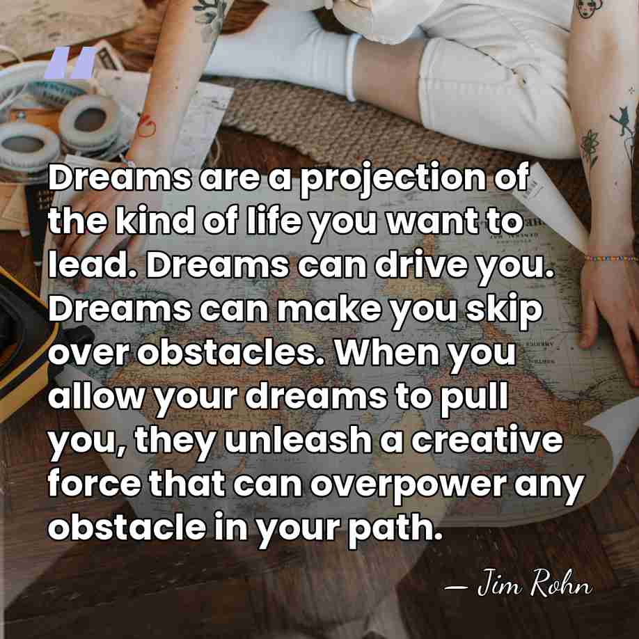 Dreams are a projection of the kind of life you want to&hellip; - Jim Rohn