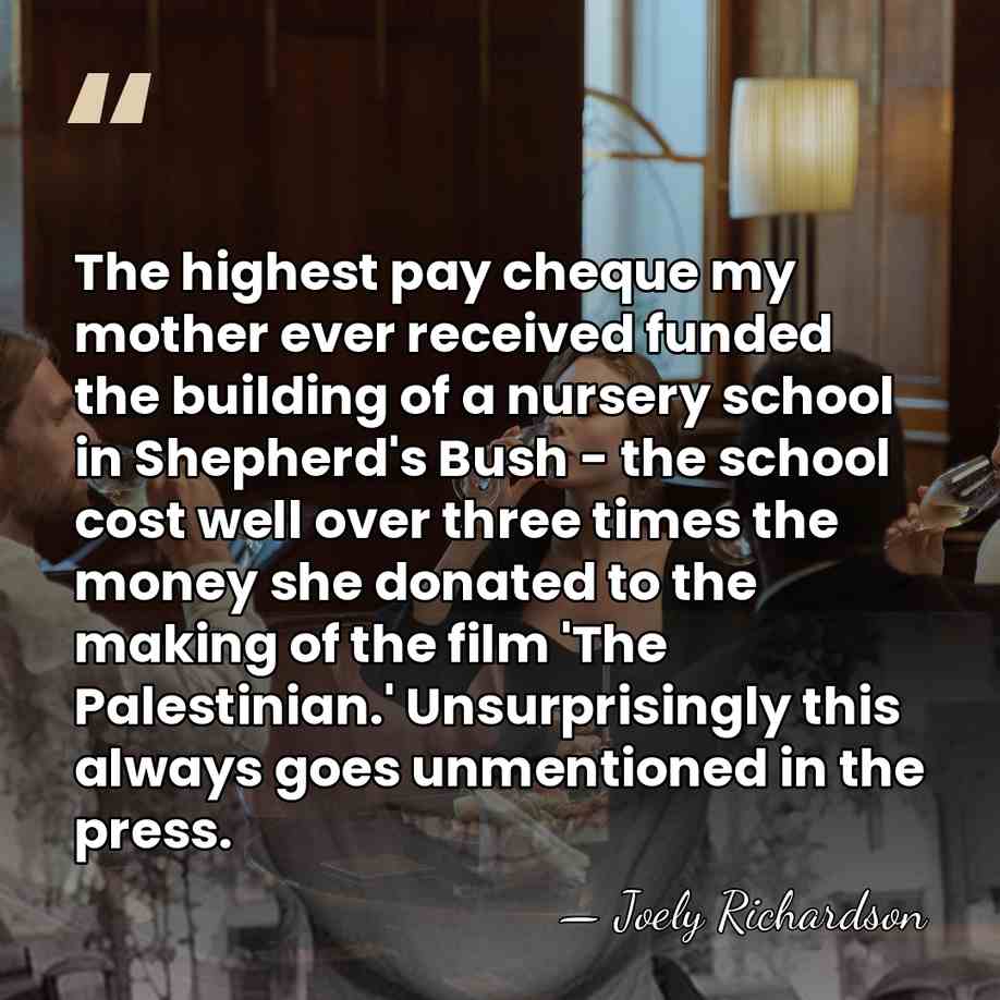 The highest pay cheque my mother ever received funded the building of&hellip; - Joely Richardson