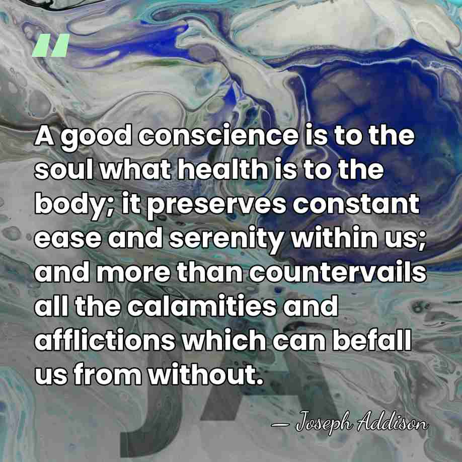 A good conscience is to the soul what health is to the&hellip; - Joseph Addison