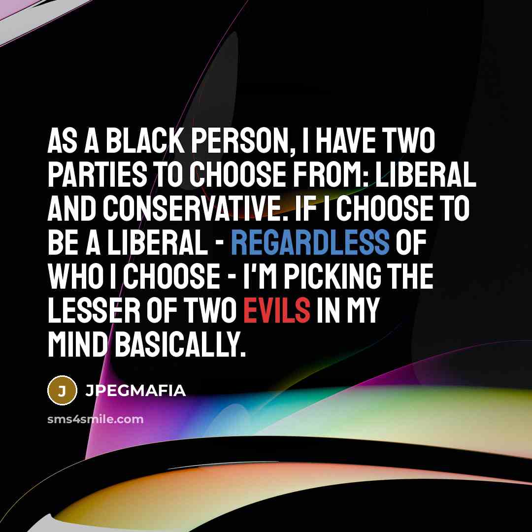 “As a black person, I have two parties to choose…” quote by JPEGMAFIA