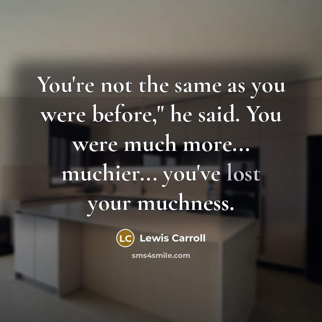 “You're not the same as you were before," he said.…” quote by Lewis Carroll