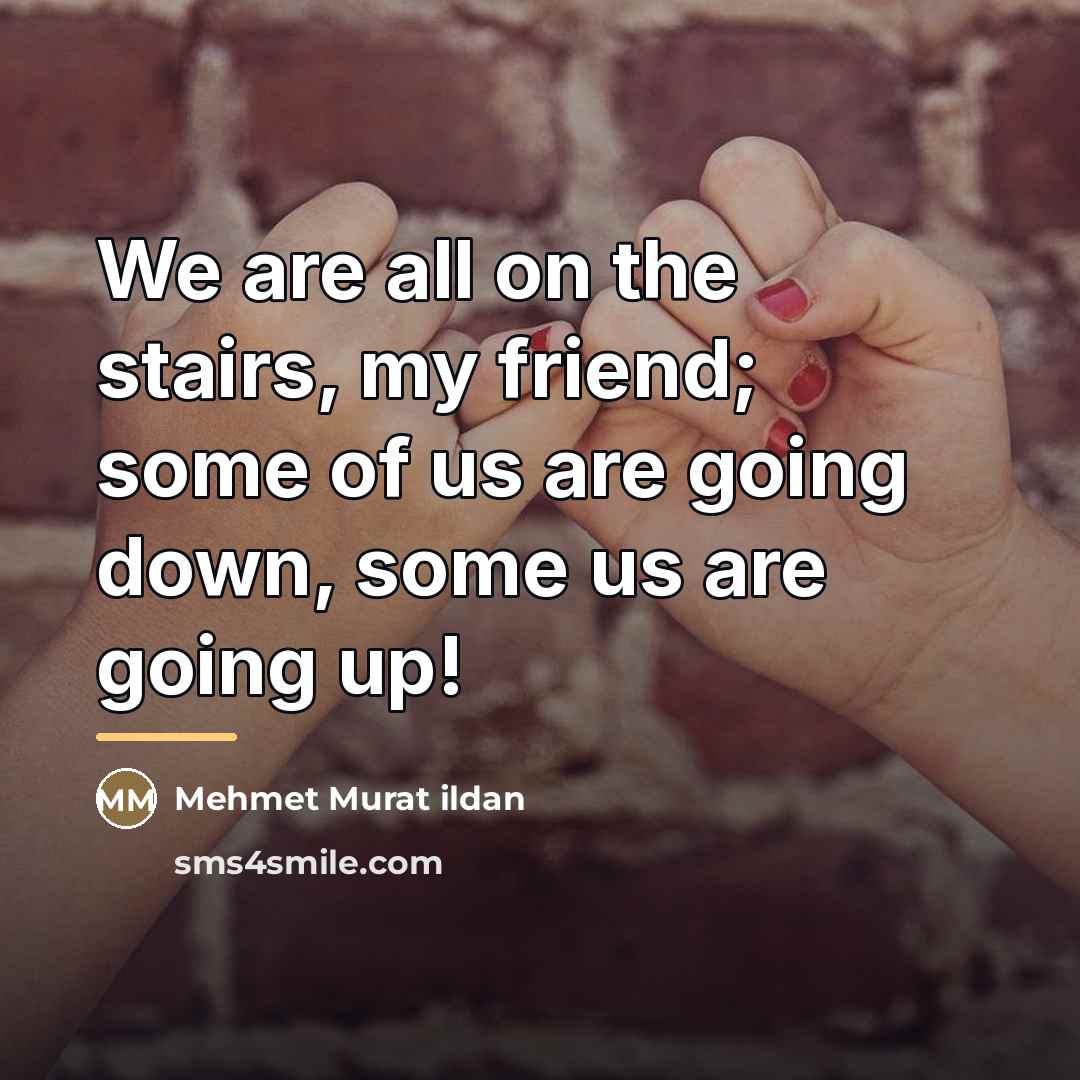 “We are all on the stairs, my friend; some of…” quote by Mehmet Murat Ildan