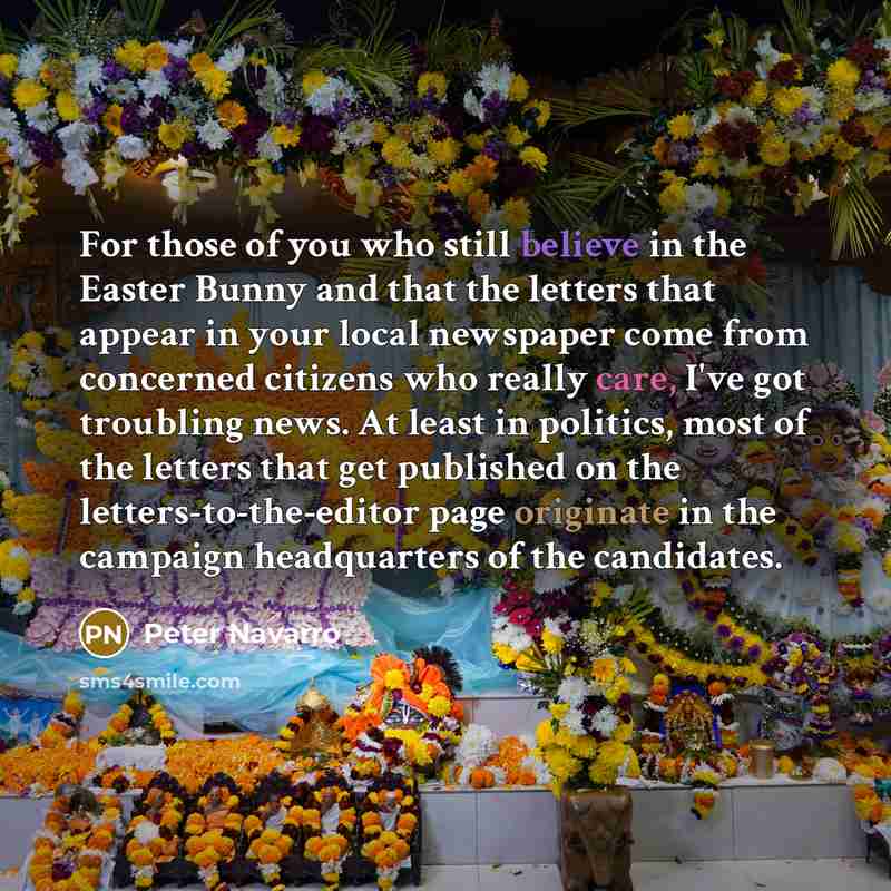 “For those of you who still believe in the Easter…” quote by Peter Navarro