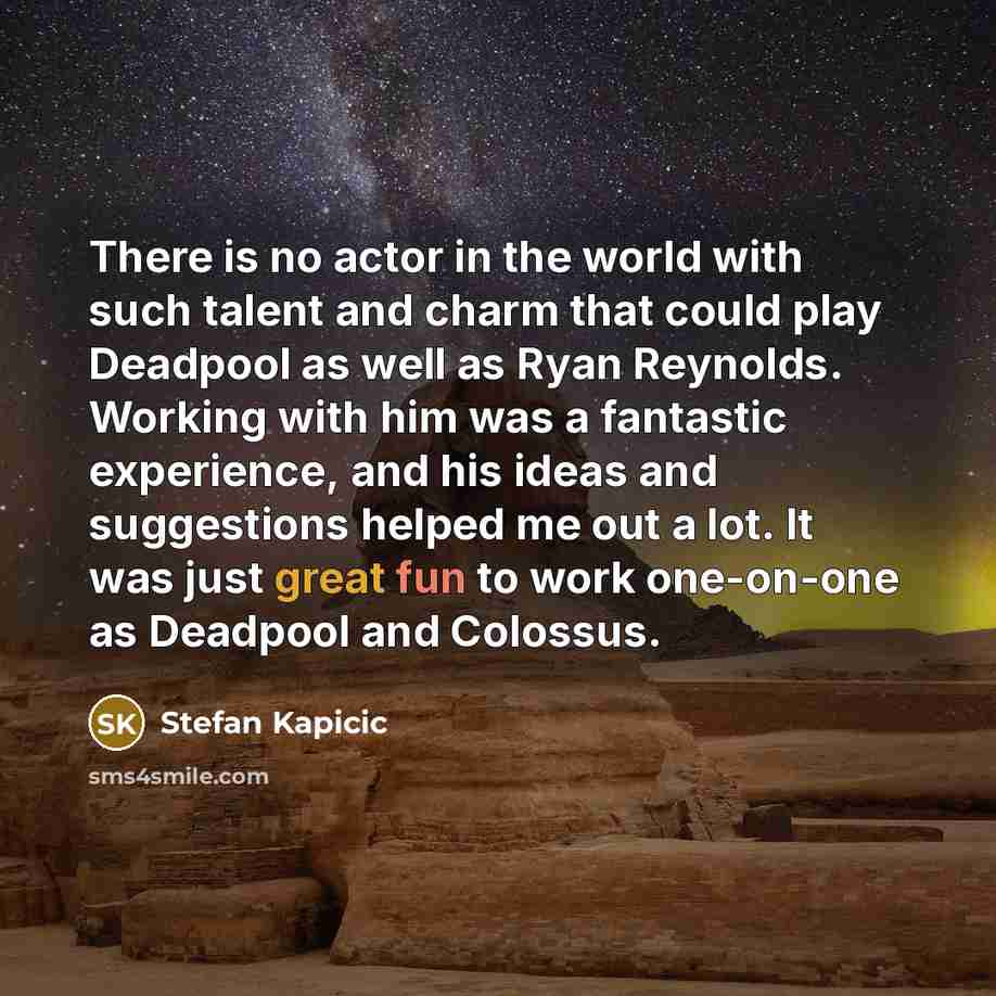 “There is no actor in the world with such talent…” quote by Stefan Kapicic