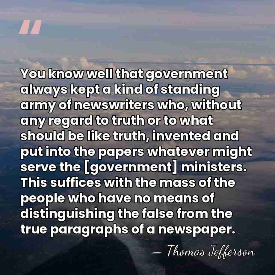 You know well that government always kept a kind of standing army&hellip; - Thomas Jefferson