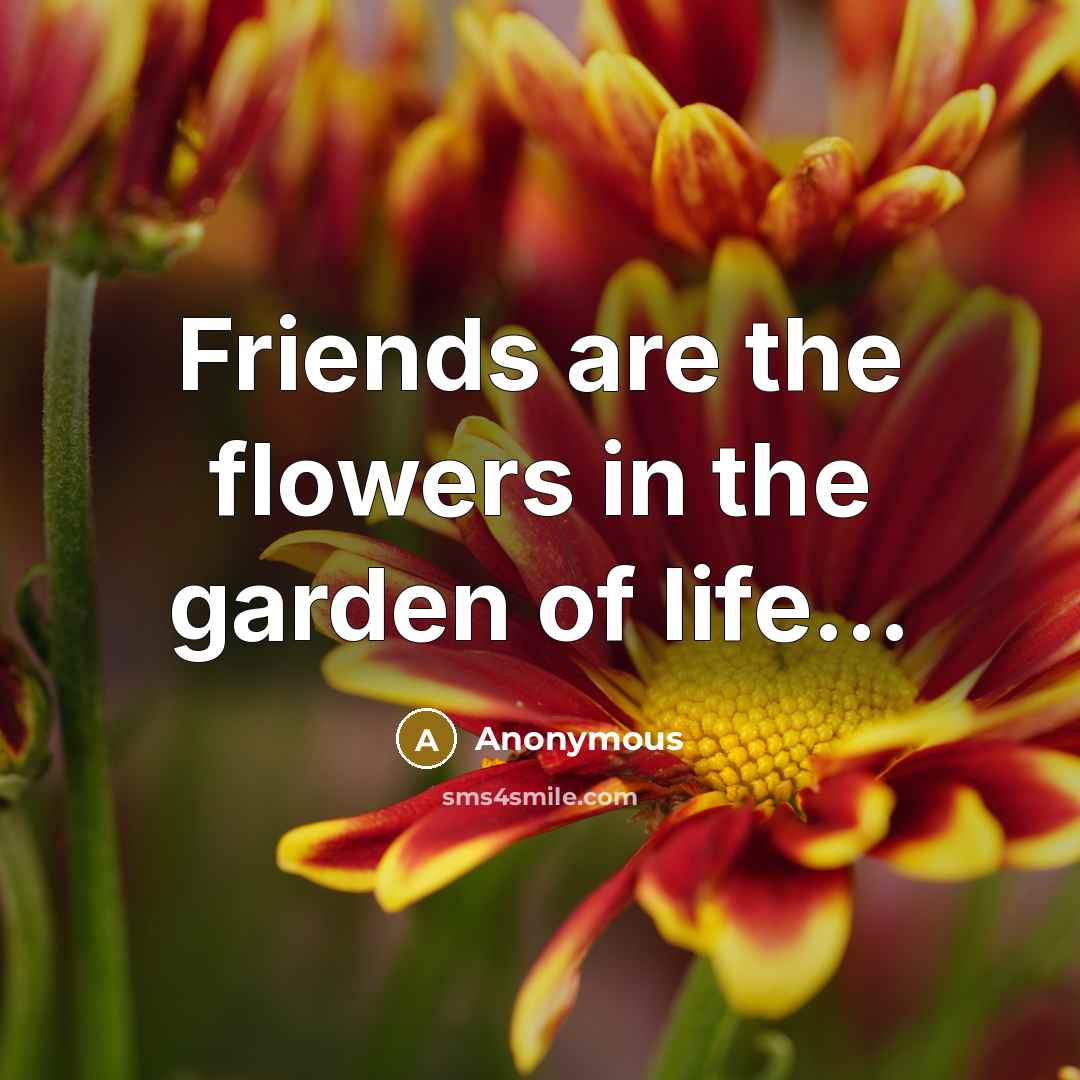 “Friends are the flowers in the garden of life....…” quote by Anonymous
