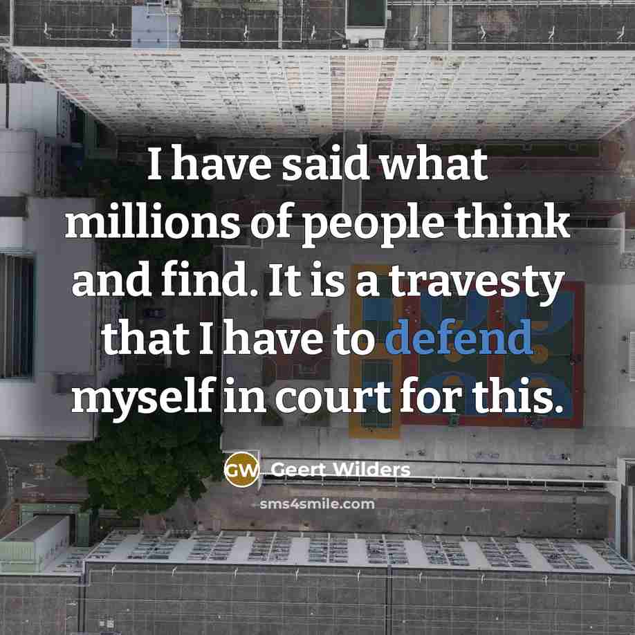 “I have said what millions of people think and find.…” quote by Geert Wilders