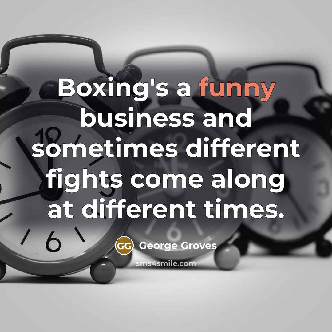 “Boxing's a funny business and sometimes different fights come along…” quote by George Groves