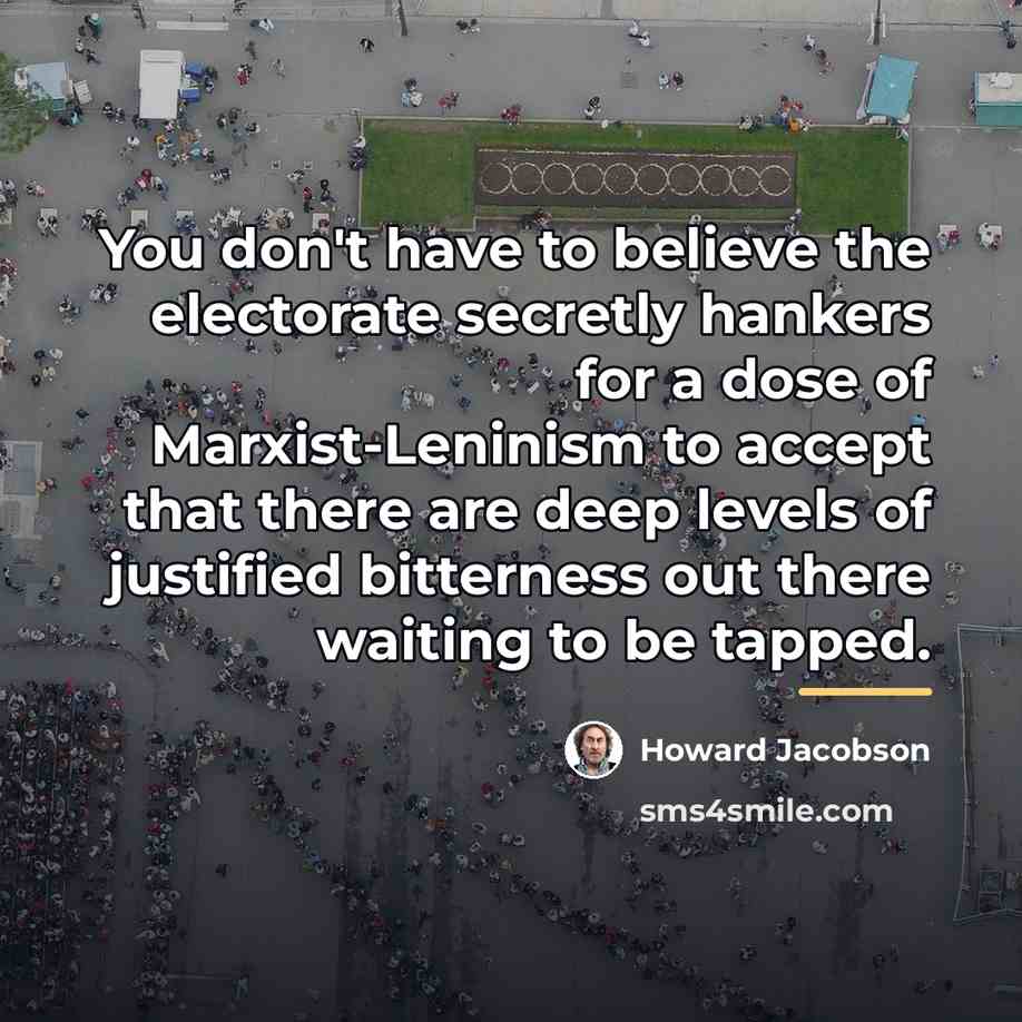 “You don't have to believe the electorate secretly hankers for…” quote by Howard Jacobson