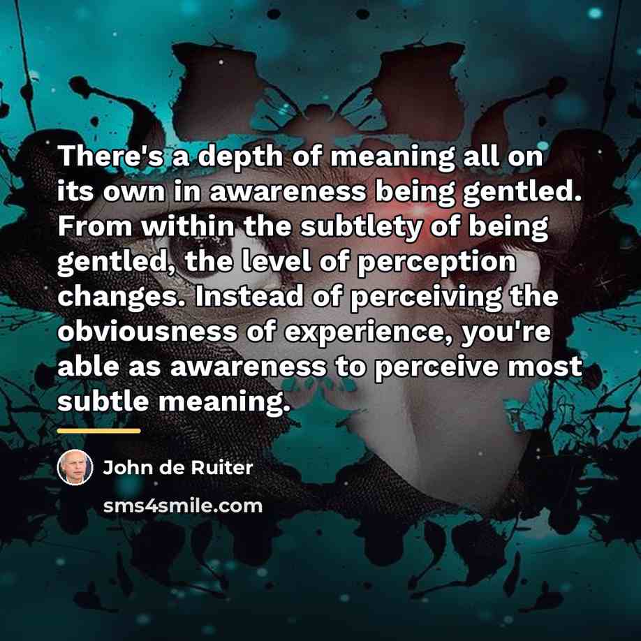 “There's a depth of meaning all on its own in…” quote by John de Ruiter