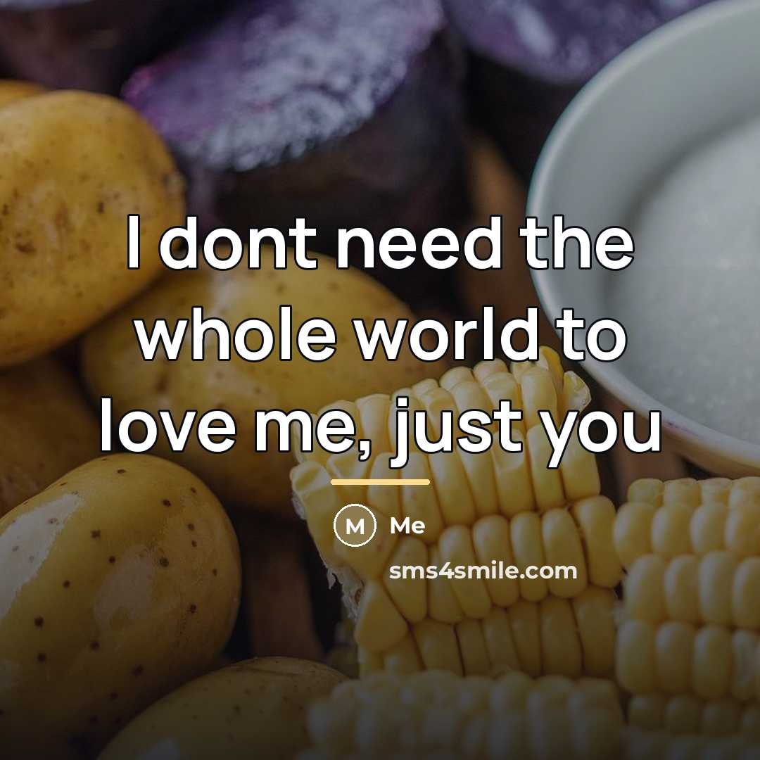 “I dont need the whole world to love me, just…” quote by Me