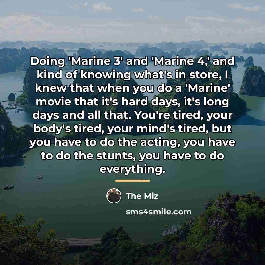 “Doing 'Marine 3' and 'Marine 4,' and kind of knowing…” quote by The Miz