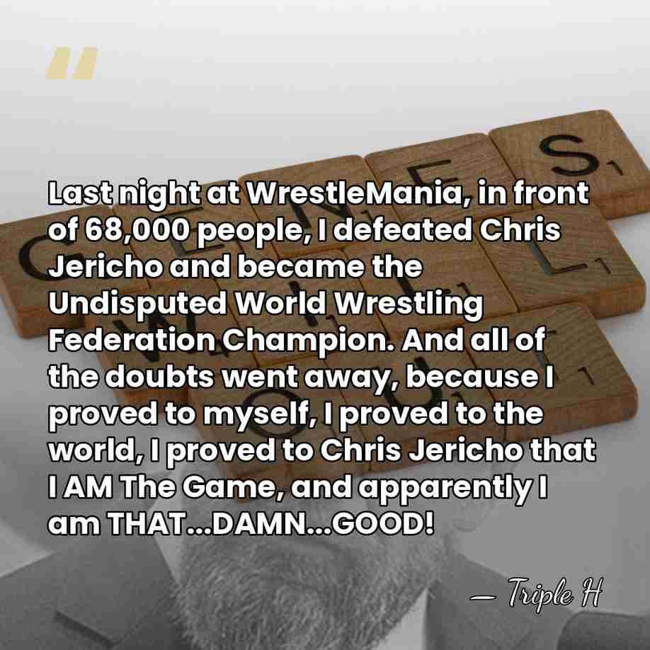 Last night at WrestleMania, in front of 68,000 people, I defeated Chris&hellip; - Triple H