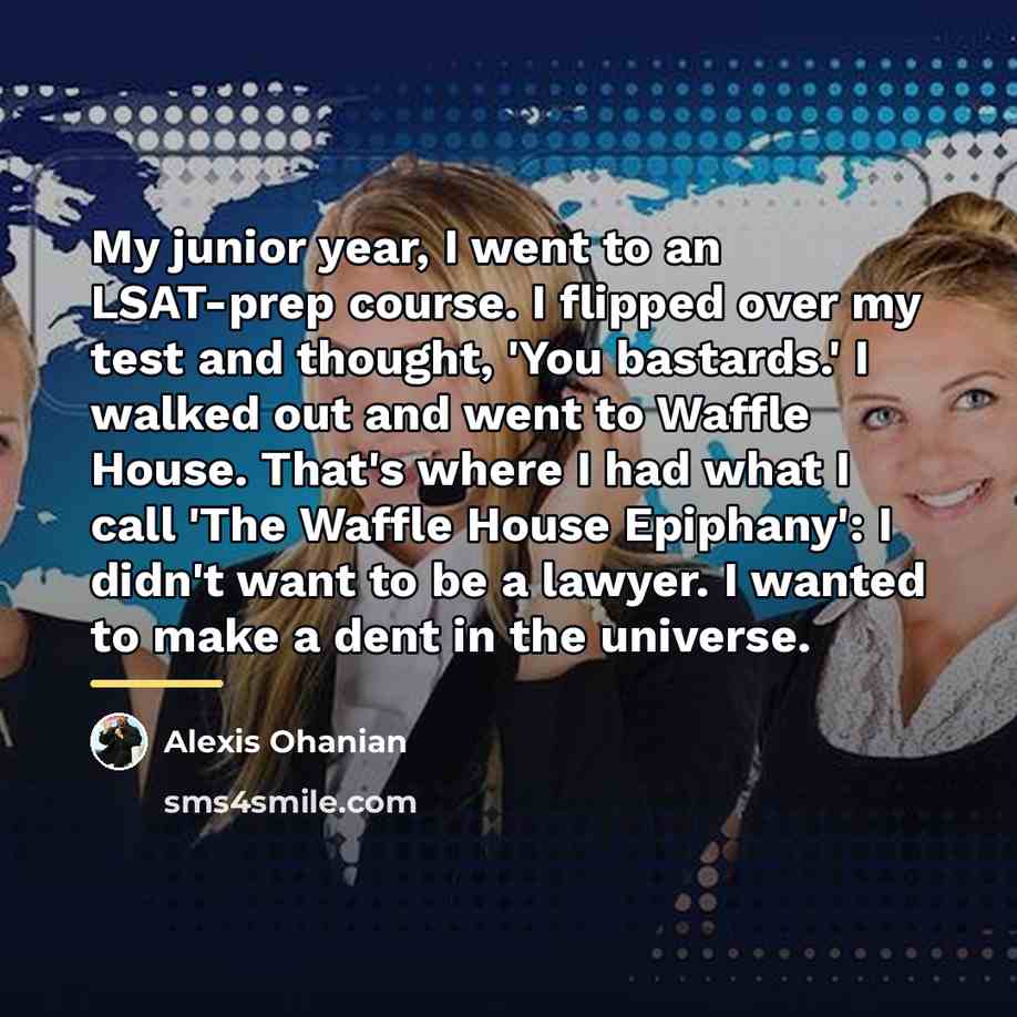 “My junior year, I went to an LSAT-prep course. I…” quote by Alexis Ohanian
