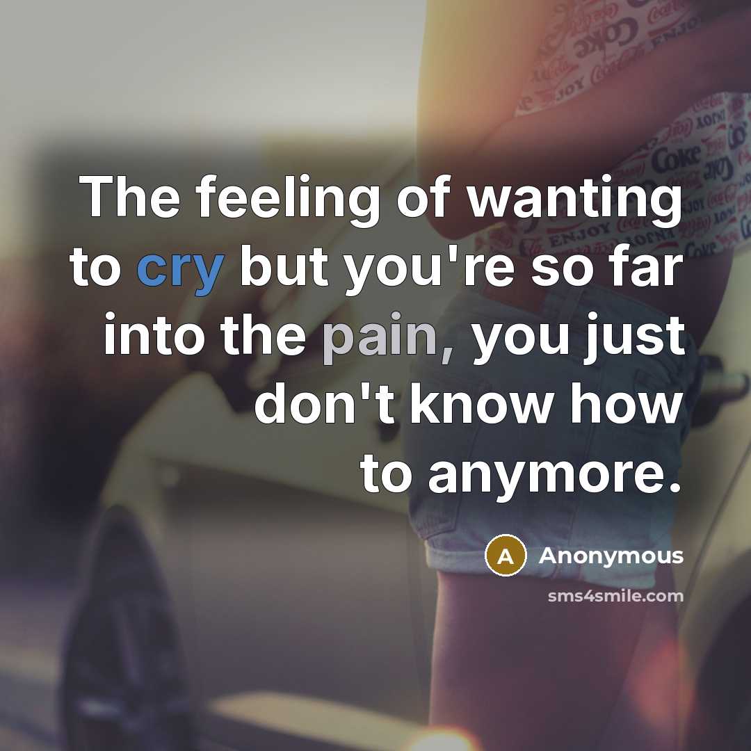 “The feeling of wanting to cry but you're so far…” quote by Anonymous