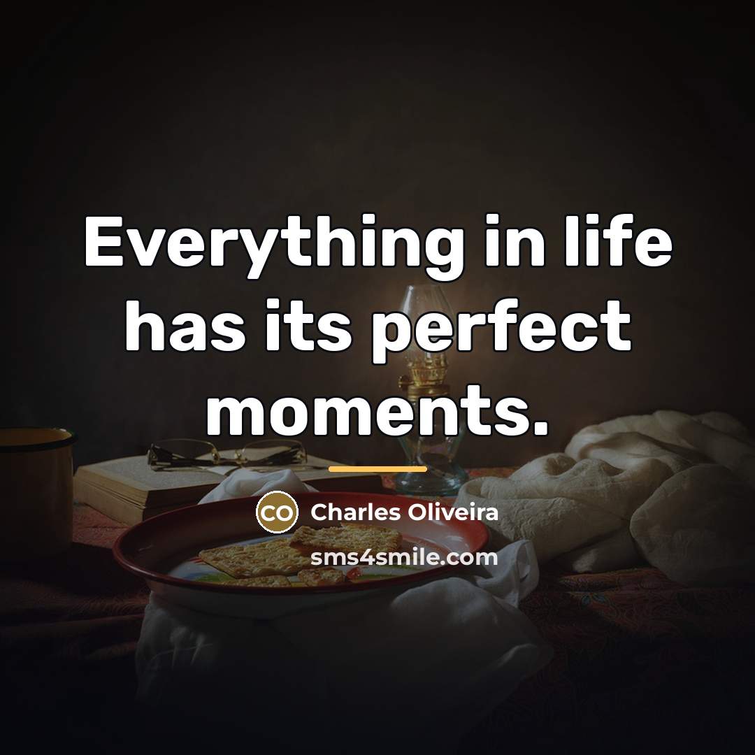 “Everything in life has its perfect moments.…” quote by Charles Oliveira