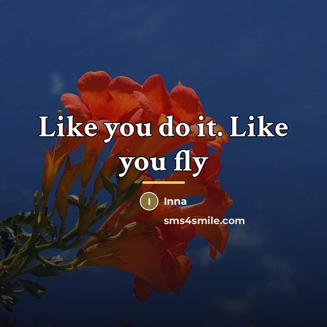 “Like you do it. Like you fly…” quote by Inna
