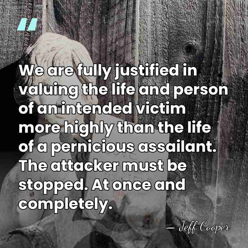 We are fully justified in valuing the life and person of an&hellip; - Jeff Cooper