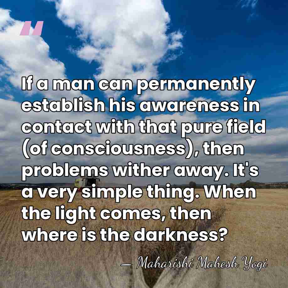 If a man can permanently establish his awareness in contact with that&hellip; - Maharishi Mahesh Yogi