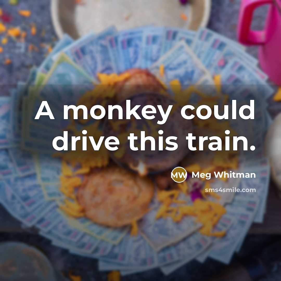 “A monkey could drive this train.…” quote by Meg Whitman