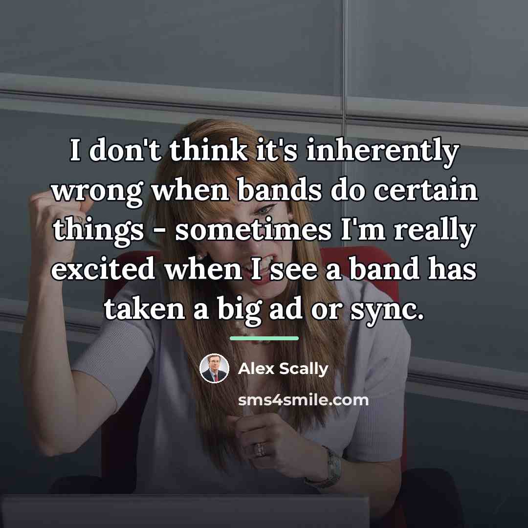“I don't think it's inherently wrong when bands do certain…” quote by Alex Scally