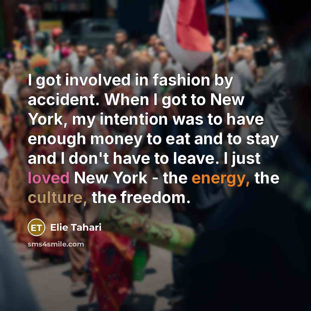 “I got involved in fashion by accident. When I got…” quote by Elie Tahari