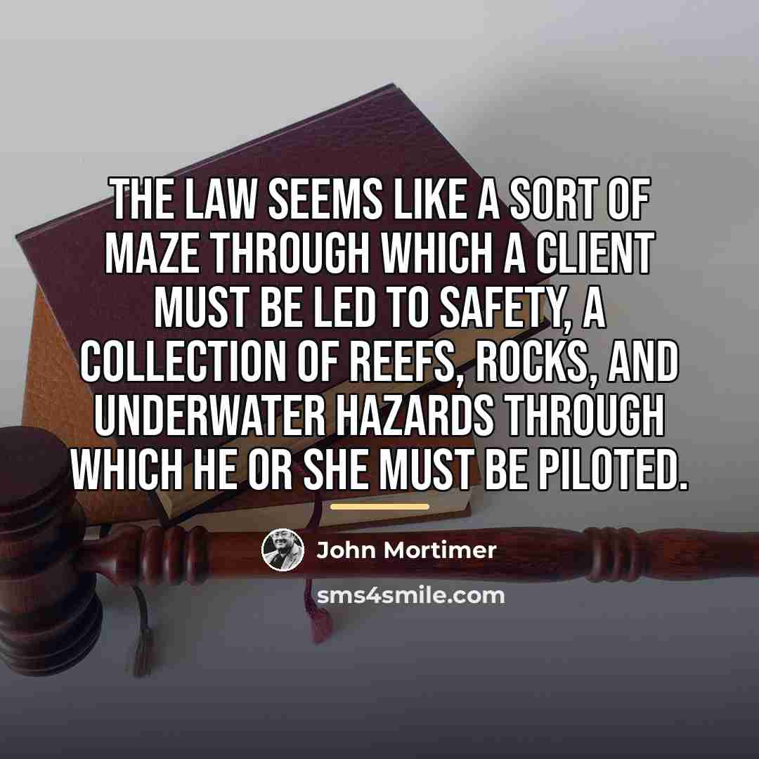 “The law seems like a sort of maze through which…” quote by John Mortimer