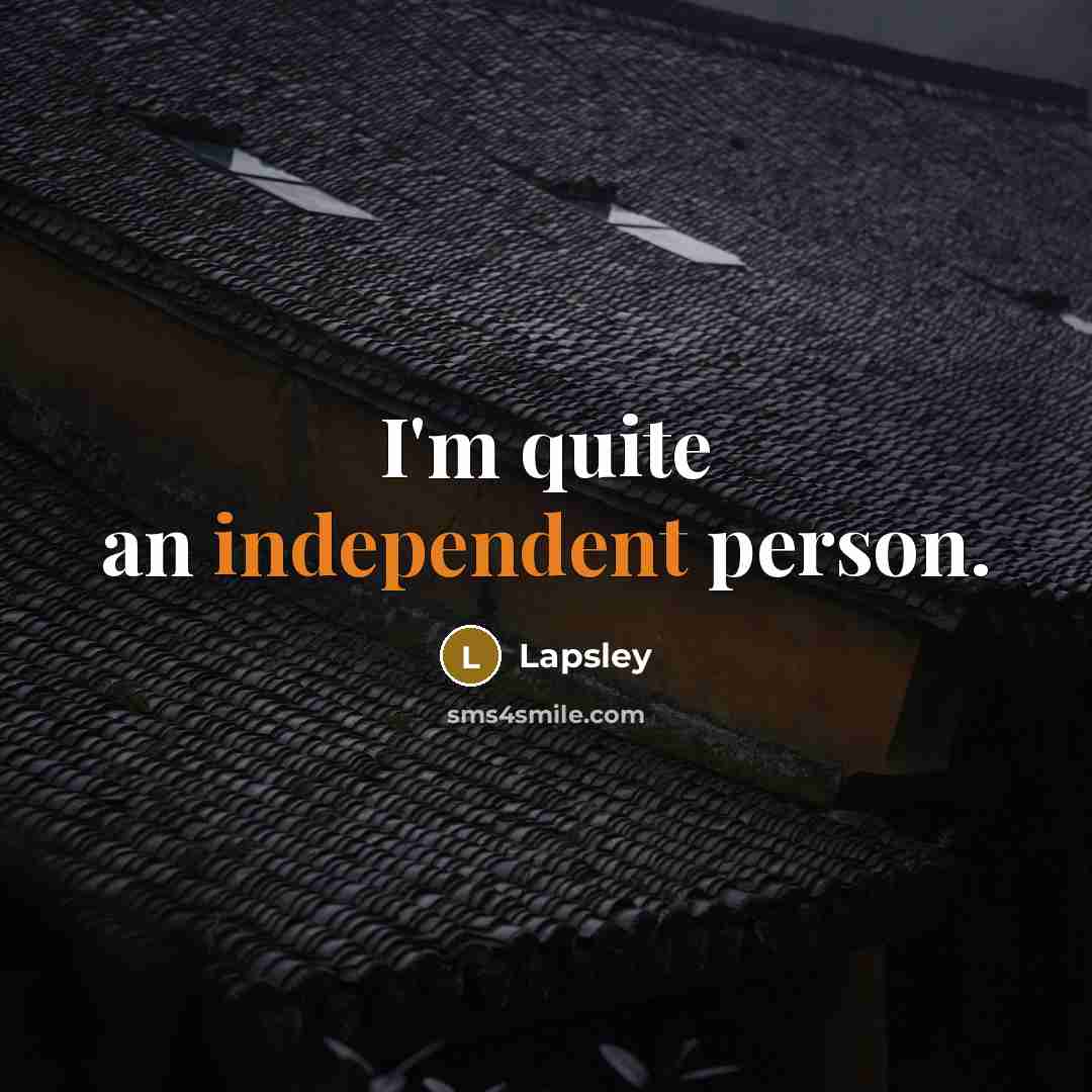 “I'm quite an independent person.…” quote by Lapsley