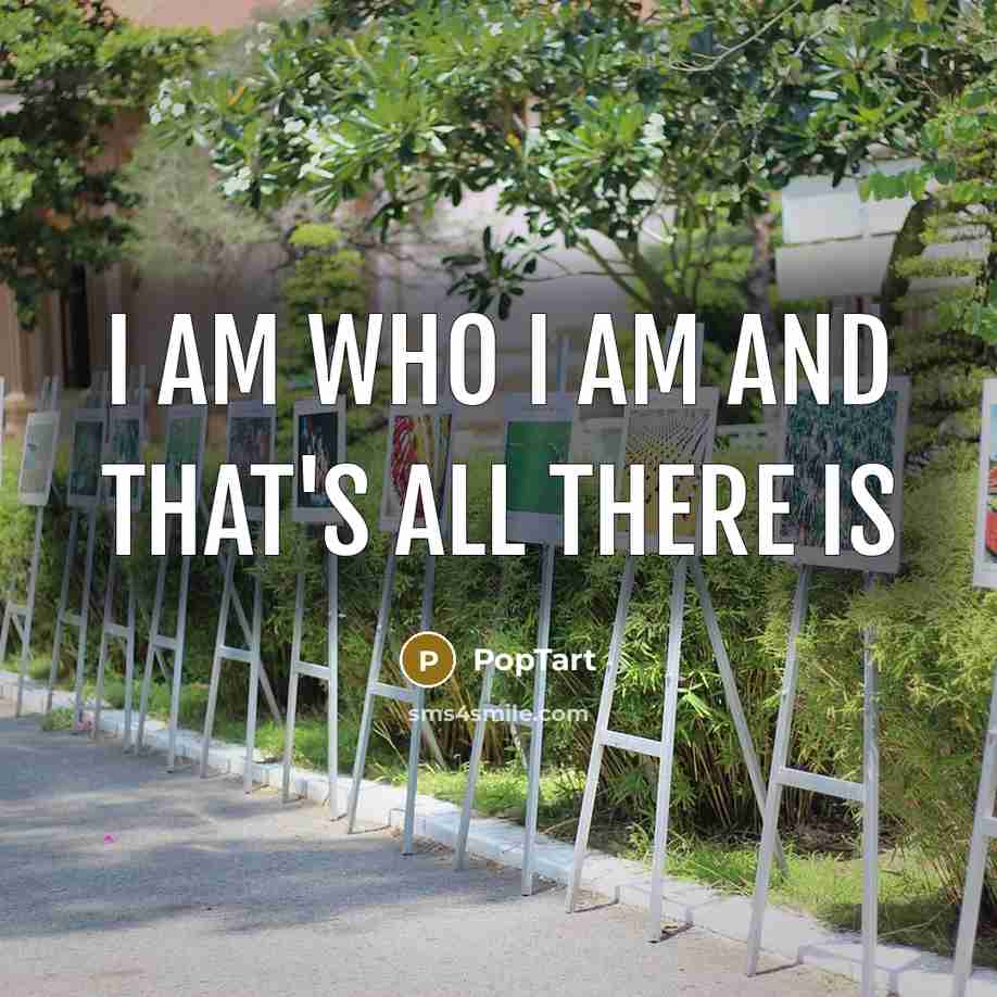 “I am who I am and that's all there is” quote by PopTart
