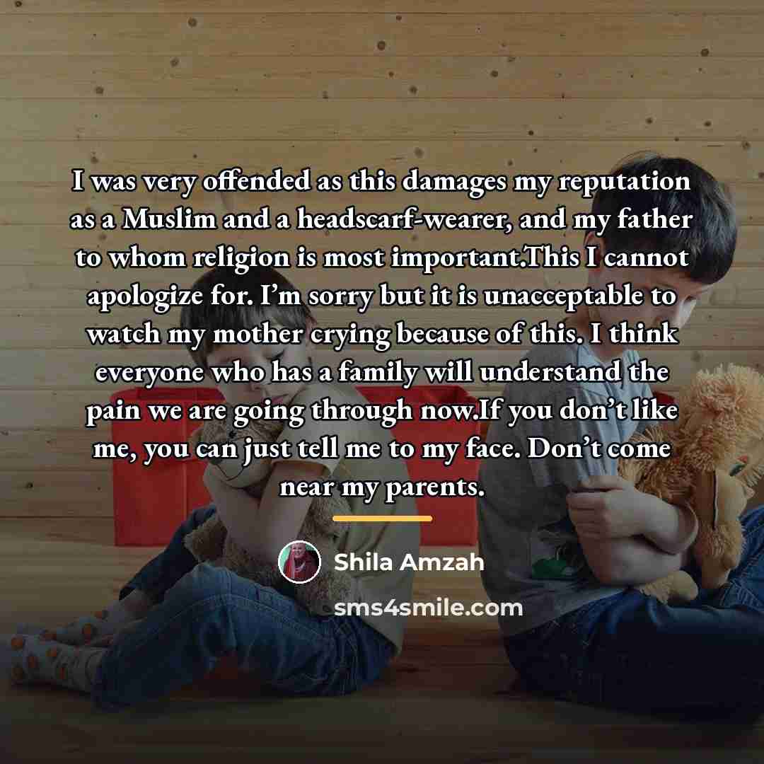 “I was very offended as this damages my reputation as…” quote by Shila Amzah