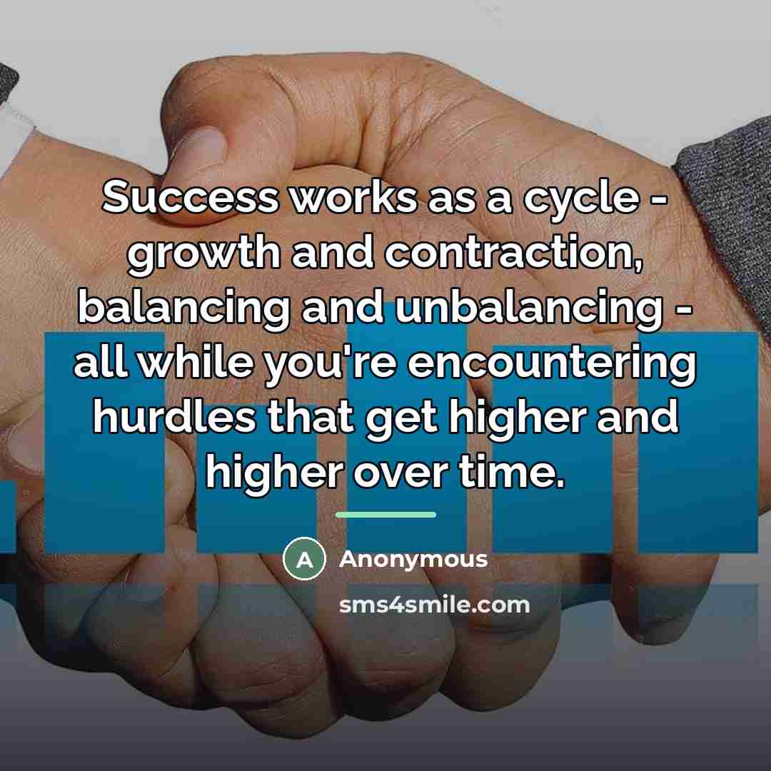 “Success works as a cycle - growth and contraction, balancing…” quote by Anonymous