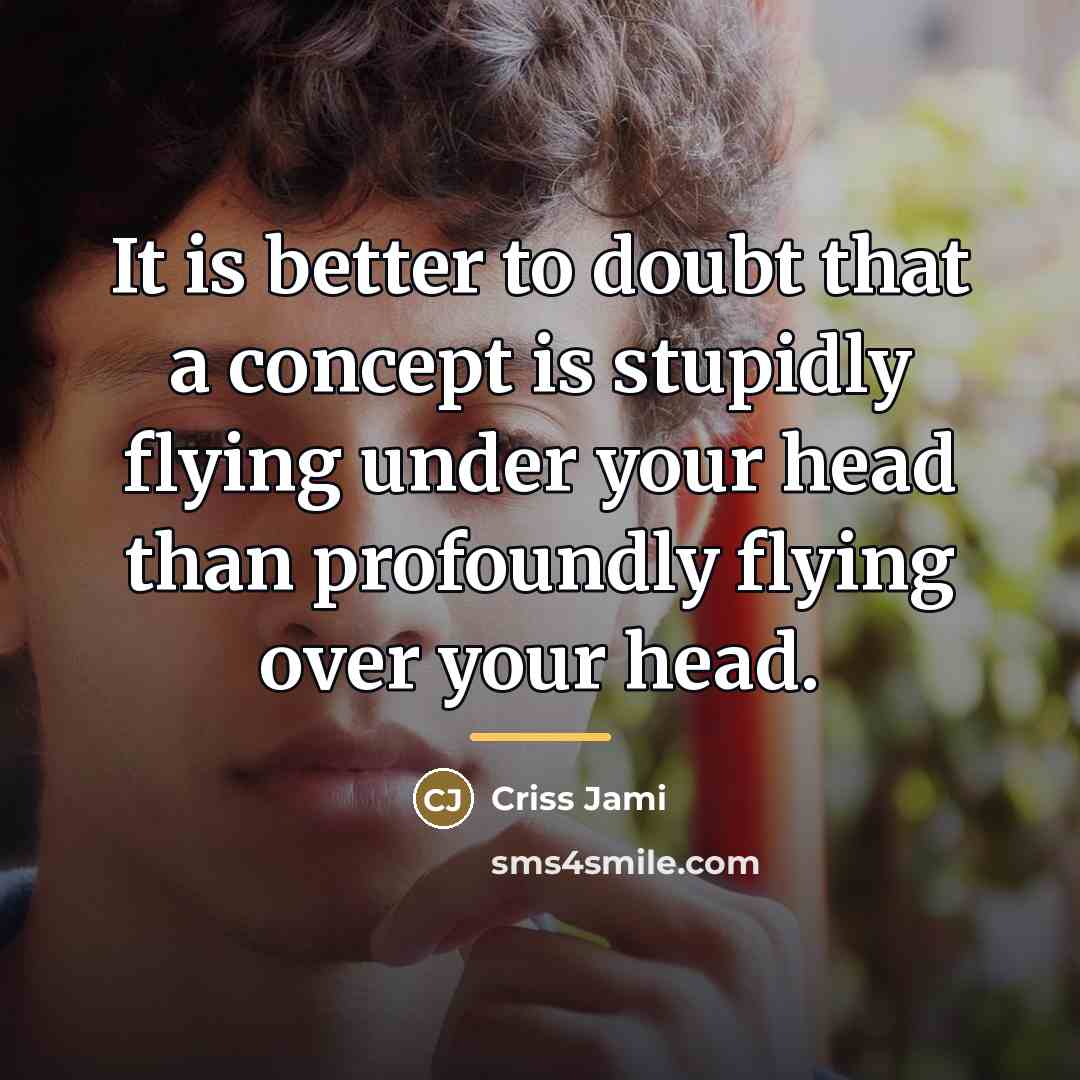 “It is better to doubt that a concept is stupidly…” quote by Criss Jami