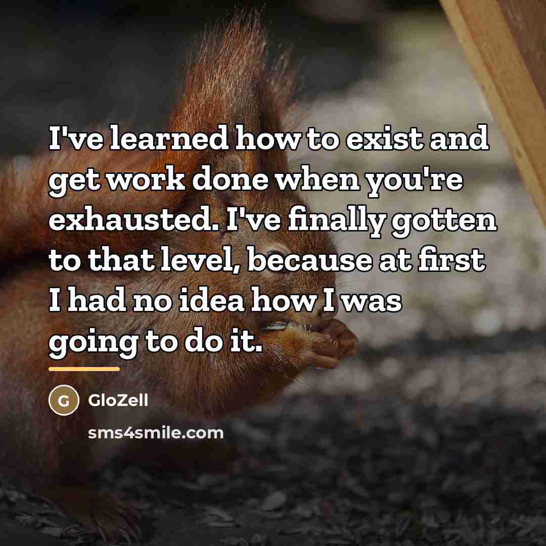 “I've learned how to exist and get work done when…” quote by GloZell