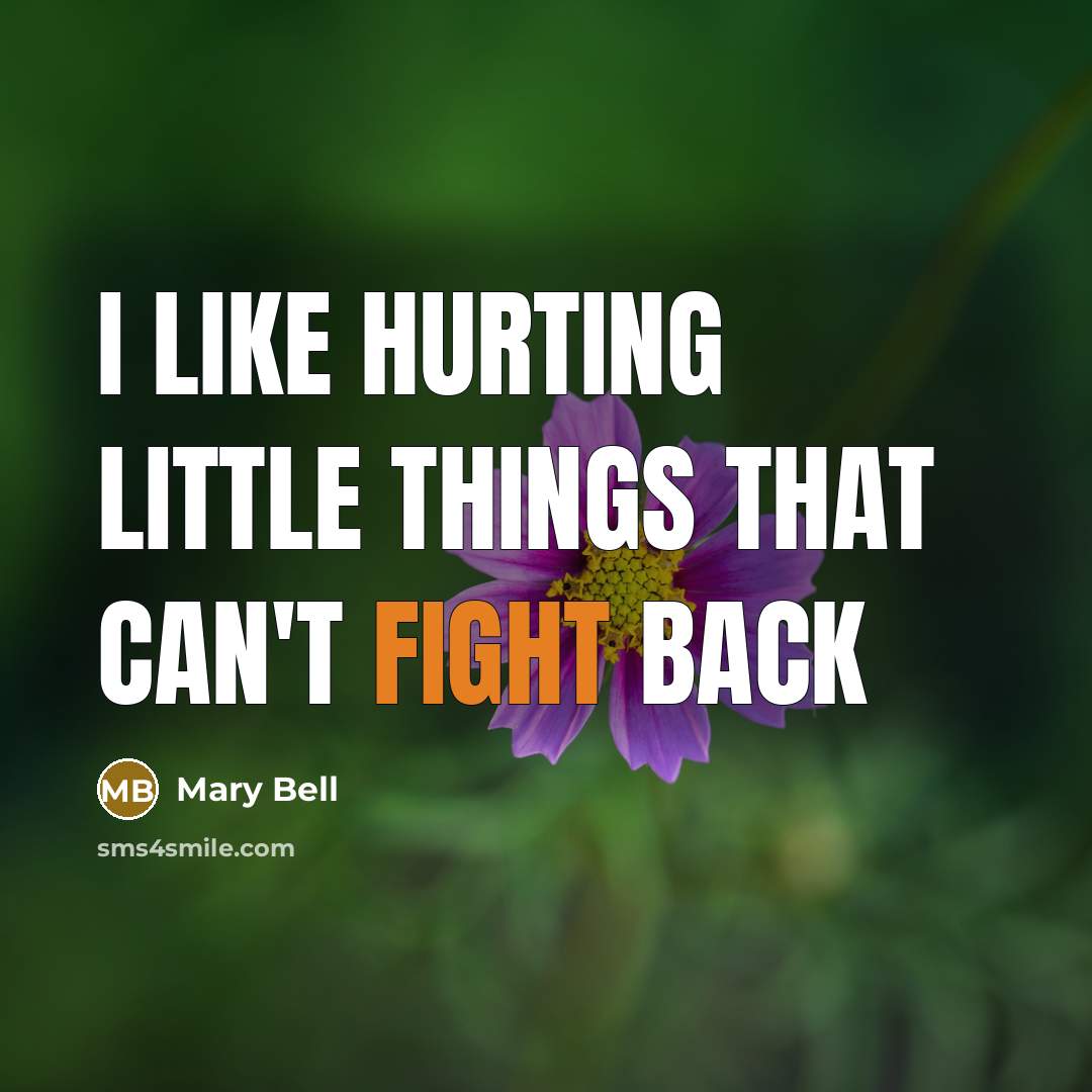 “I like hurting little things that can't fight back…” quote by Mary Bell