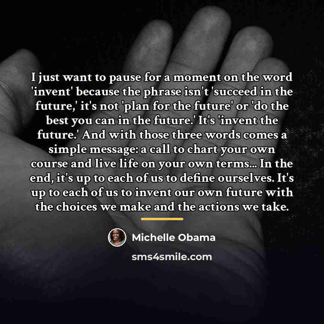 “I just want to pause for a moment on the…” quote by Michelle Obama