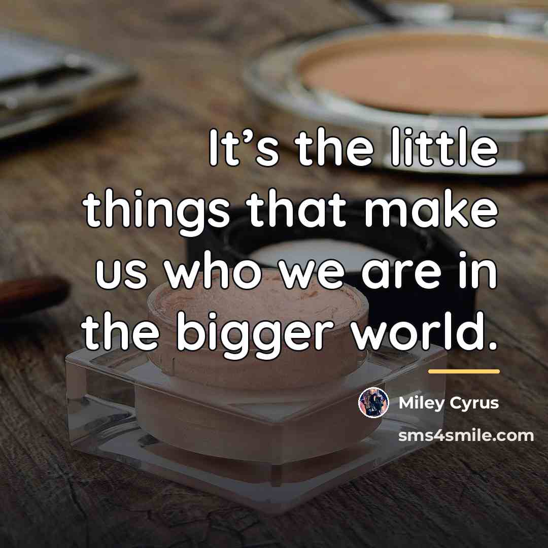“It’s the little things that make us who we are…” quote by Miley Cyrus