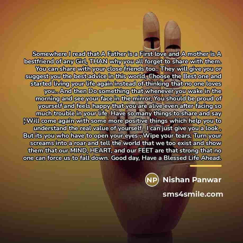 “Somewhere I read that A Father is a First love…” quote by Nishan Panwar