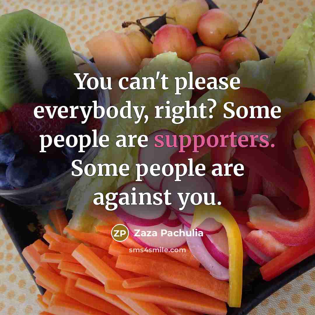 “You can't please everybody, right? Some people are supporters. Some…” quote by Zaza Pachulia