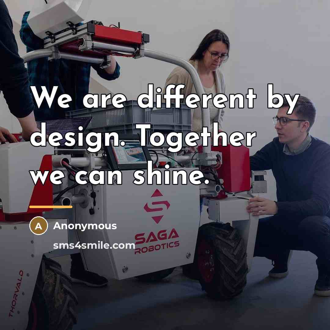 “We are different by design. Together we can shine.…” quote by Anonymous